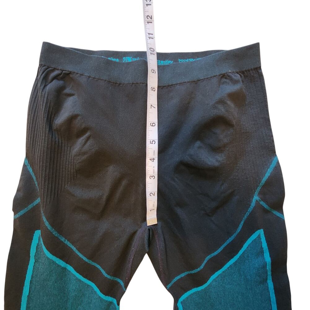 Nooyme Bamboo Compression Legging Base Layer Athletic Cycling teal & black sz L - Picture 7 of 8
